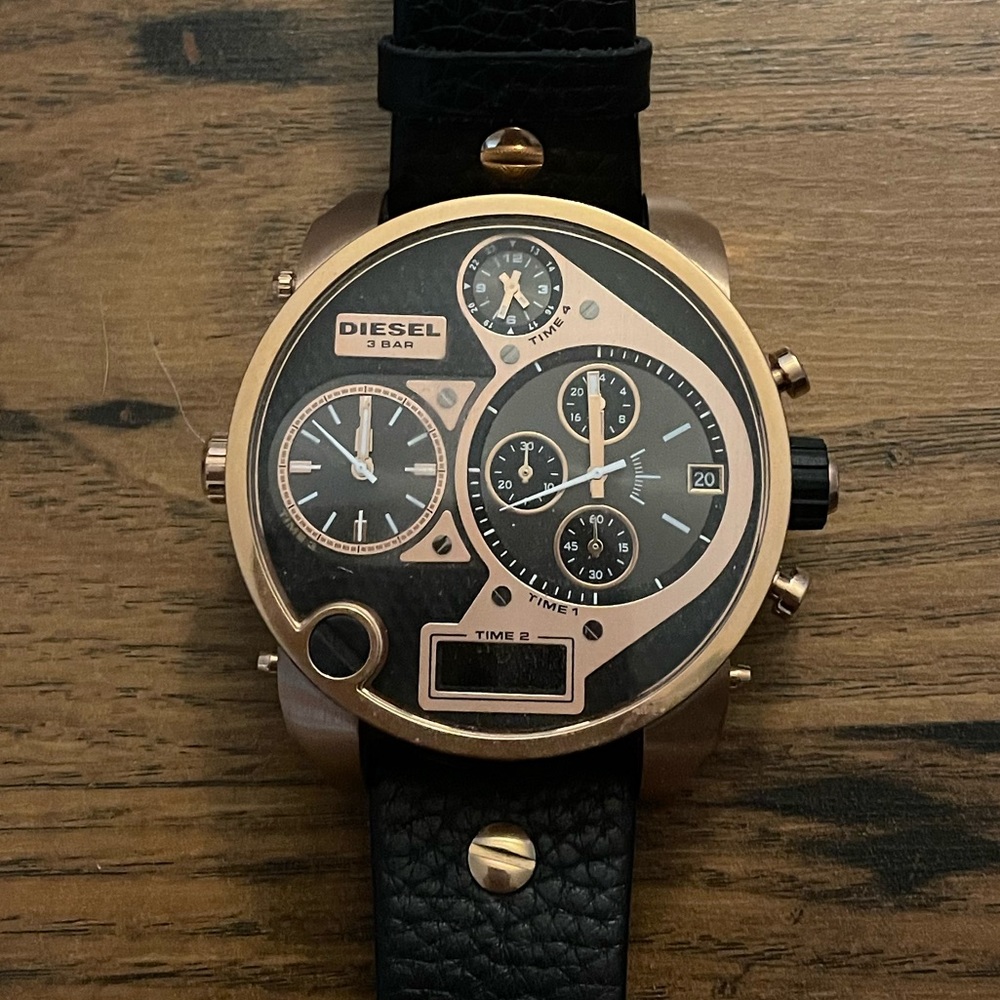 Men’s Diesel Watch Black and Gold